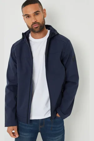 Threadbare Navy Showerproof Fleece Lined Hooded Jacket S