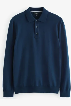Next Regular Fit Knitted Long Sleeve Polo Shirt XS Reg