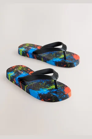 Next Black Multi Splat Print Flip Flops AU 10 (EU 28)