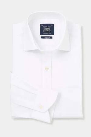 SAVILE ROW Textured 100% Cotton Classic Fit Single Cuff Formal Shirt AU 43 Regular