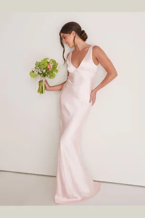 Six Stories Twist Back Satin Bridesmaid Dress AU 16