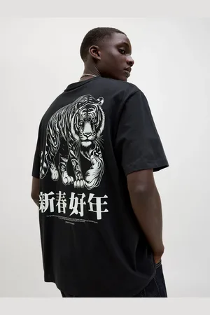 JACK & JONES Black Graphic Back Print 100% Cotton T-Shirt L