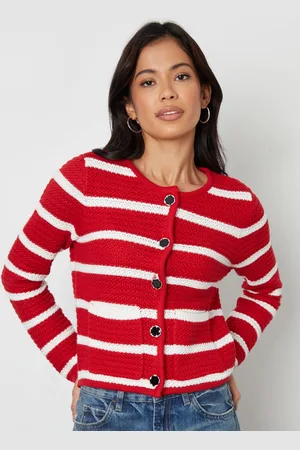 Threadbare Red Button Up Knitted Cardigan AU 12