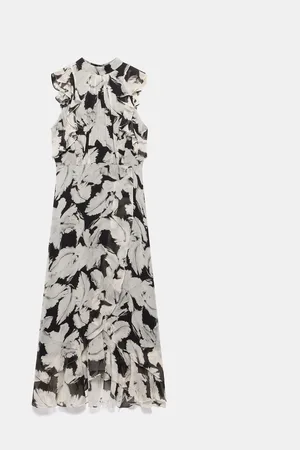 mint&berry Feather Print Midi Dress AU 12