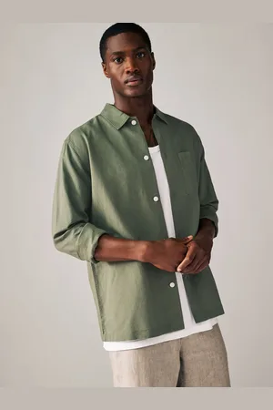 Next Cotton Linen Blend Long Sleeve Shirt XXL