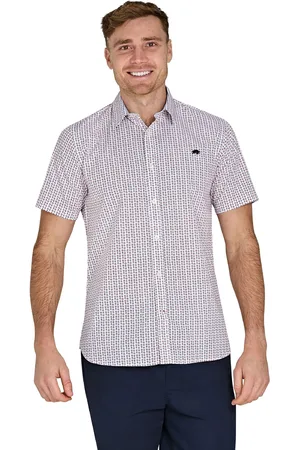 Raging Bull Short Sleeve Flower Geo 100% Cotton Poplin Shirt XL