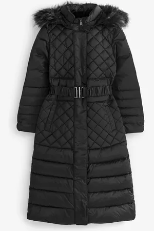 Guess Marlene Black Longline Quilted Down Jacket M