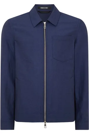 Remus Light Blue Regular Fit Two-Way Zip Shirt Jacket xlarge