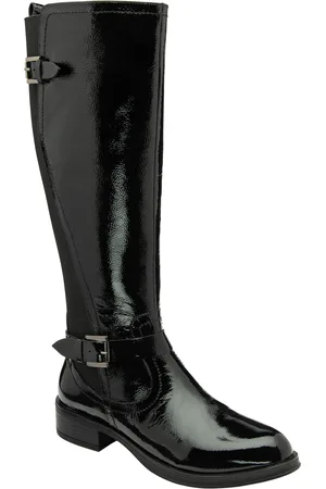 Ravel Dark Black Leather Knee-High Boots AU 8 (EU 39)