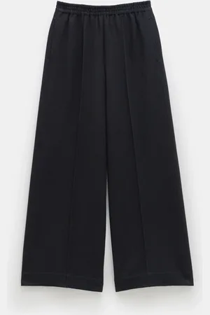 Hush Puppies Black Petunia Pintuck Wide Leg Trousers AU 8 R