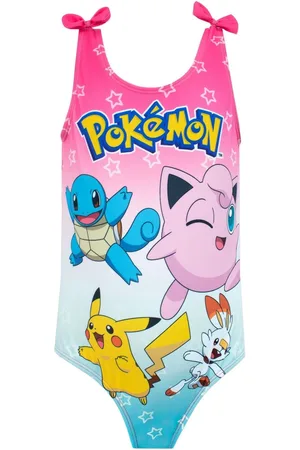 Character Pink Pokemon Girls Printed Tie Swimsuit 9