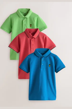 Next Short Sleeve Polo Shirts 3 Pack (3-16yrs) 9 Years (134cm)