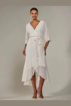 Jolie Moi Wrap Tie Front Midi Dress AU 14