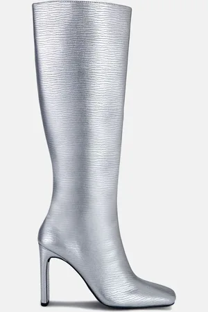 Novo Silver Zodiak Square Toe Knee High Boots AU 8 (EU 39)