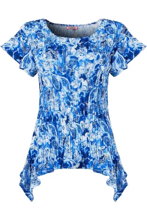 Joe Browns Blue Printed Slim Fit Scoop Neck Top AU 16