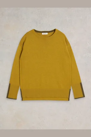 White Stuff Yellow Olive Jumper AU 12