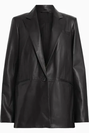 AllSaints AllSaints Black Deri Leather Blazer AU 14