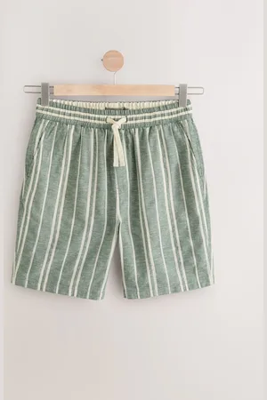 Next Cotton with Linen Drawstring Waist Stripe Shorts XL