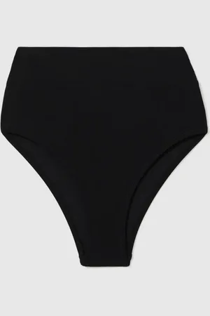 Reiss Black Cristina High Rise Bikini Bottoms AU 14