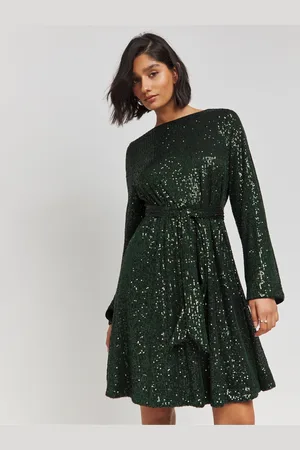 Simply Be Sequin Belted Skater Dress AU 22