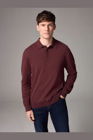 Next Slim Fit Knitted Long Sleeve Polo Shirt XL