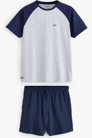 Threadbare Blue Raglan Short Pyjamas Set large