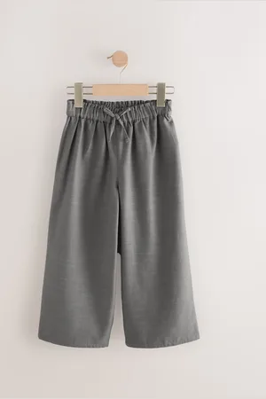 Next Charcoal Grey Wide Leg Trousers (3-16yrs) 5 Years (110cm)