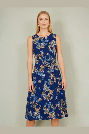 Yumi Floral Print Skater Sleeveless Dress AU 12