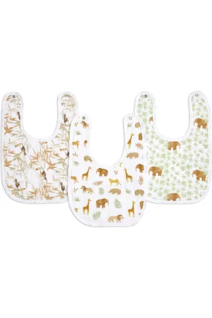 Aden + Anais Animal Essentials 100% Cotton Muslin Snap Tanzania Bibs 3 Pack one