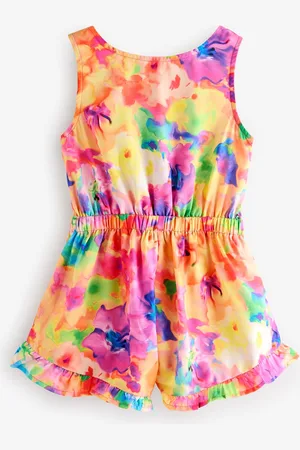 Next Multi Tie-dye Bow Detail Playsuit (3-16yrs) 104110cm