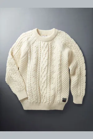 Aubin Westport Aran Wool Crew Neck Jumper XXL