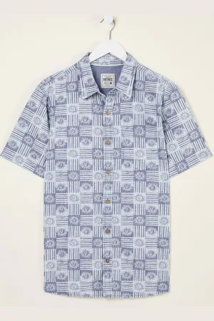 Fat Face FatFace Short Sleeve Sun Print 100% Cotton Shirt XL Reg