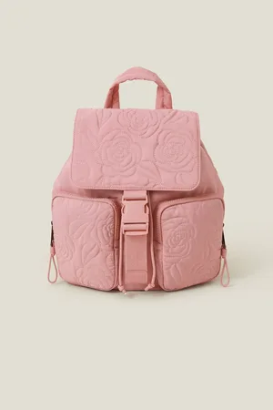 Accessorize Pink Floral Quilted Backpack One