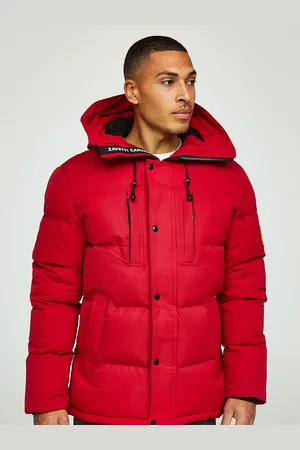 Zavetti Canada Mens Oshawa 2.0 Puffer Parka Jacket with Detachable Faux Fur S