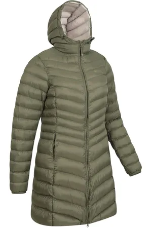 Mountain Warehouse Green Womens Florence Long Padded Coat AU 12