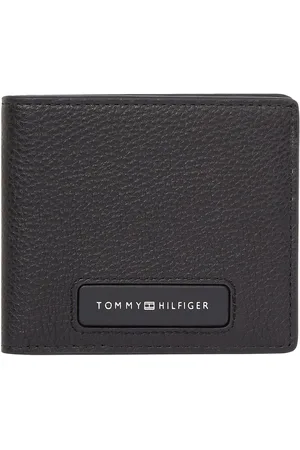 Tommy Hilfiger Black Leather Monogram Mini Card Wallet One