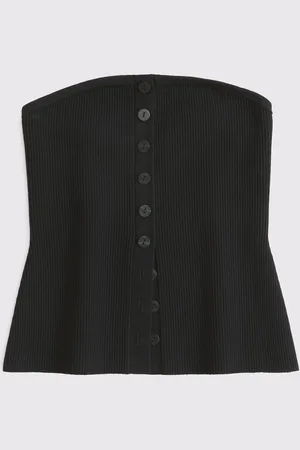 Abercrombie & Fitch Strapless Button Through Knitted Tube Top medium