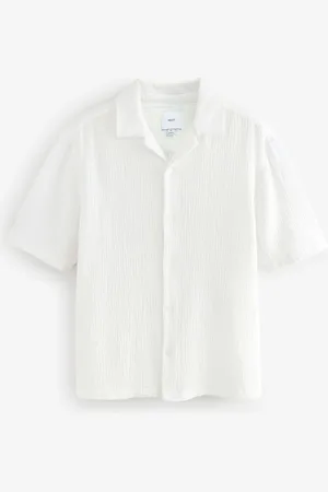 Next 100% Cotton Relaxed Fit Short Sleeve Cheesecloth Shirt M