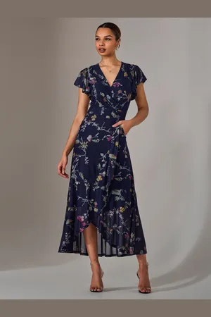 Jolie Moi Mesh Frill Hem Maxi Dress AU 8