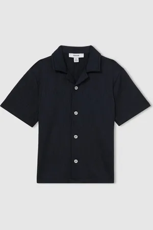 Reiss Elio 3-9 yrs Wave Jacquard Cuban Collar Shirt 8