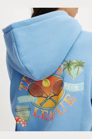 Cotton On Dark Blue Plush Premium Graphic Hoodie S