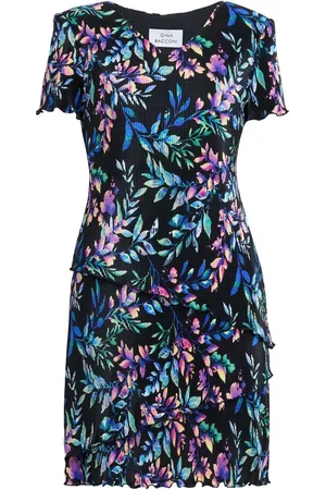 Gina Bacconi Rowan Plisse Tiered Dress AU 14
