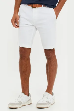 Threadbare Cotton Stretch Turn-Up Chino Shorts with Woven Belt 38W x 31L (UK 38 R)