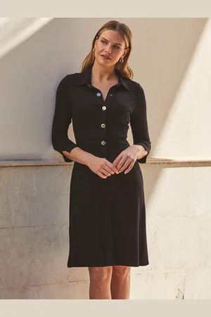 Sosandar Ponte Popper Front Jersey Dress AU 14