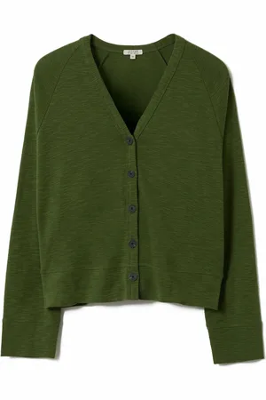 Jigsaw Green Luxe 100% Cotton Cardigan XS