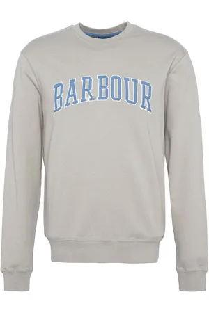 Barbour Khaki Green Skipton Relaxed Fit Varsity Logo 100% Cotton Sweatshirt S