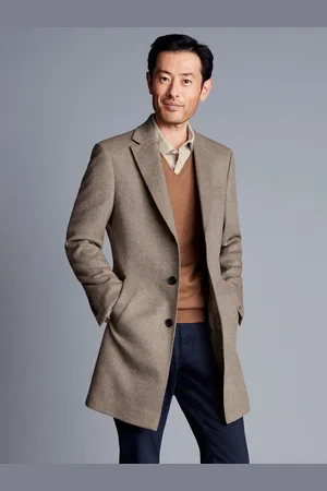 Charles Tyrwhitt Natural Pure Wool Overcoat 44 R