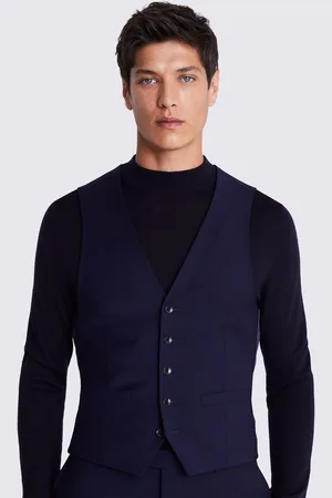 DKNY Slim Fit Blue Ink Waistcoat 40 R