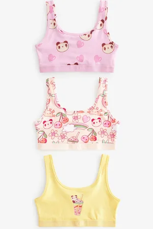 Next Pink Panda Crop Tops 3 Pack (5-16yrs) 122128cm