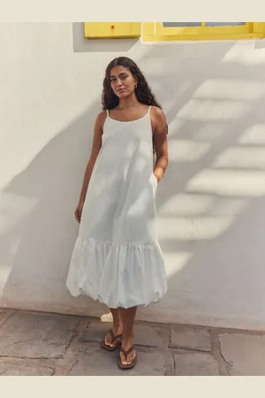 Next 100% Cotton Bubble Hem Midi Dress AU 22